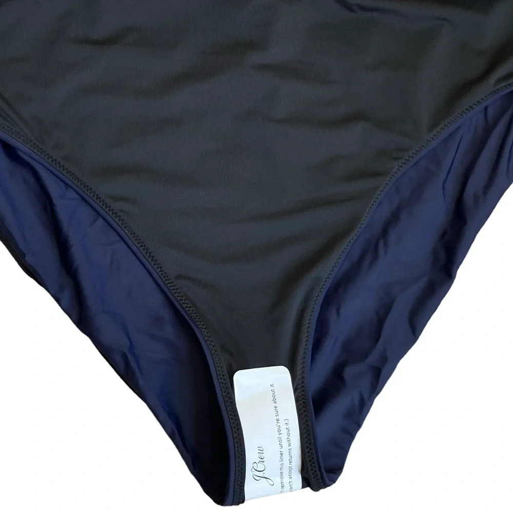 NWT J.Crew High-rise Bikini Bottom Navy Blue Style BF178 Minimalist Sz 3X